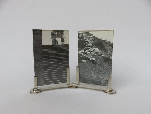 Art Deco Double Picture Frame in Nickel-Plating, 1920s-EY-1768757