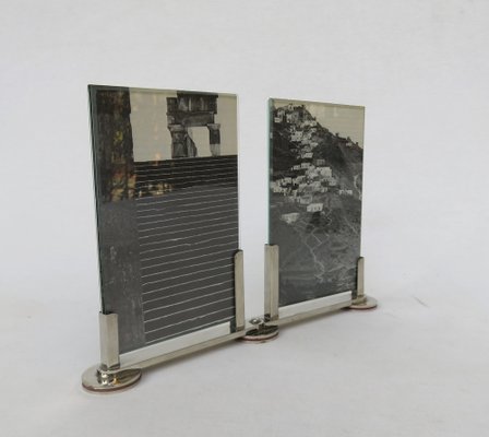 Art Deco Double Picture Frame in Nickel-Plating, 1920s-EY-1768757