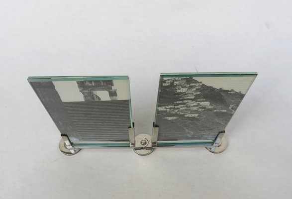 Art Deco Double Picture Frame in Nickel-Plating, 1920s-EY-1768757