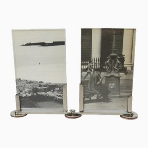 Art Deco Double Picture Frame in Nickel-Plating, 1920s-EY-1768757