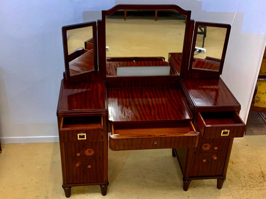 Art Deco Dressing Table in Rosewood with Flower Marquetry, 1920s