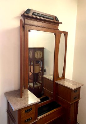 Art Deco Dressing Table with Mirror and Drawers, 1920s-GEL-734325