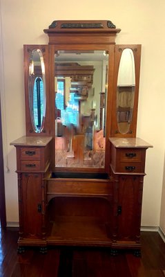 Art Deco Dressing Table with Mirror and Drawers, 1920s-GEL-734325