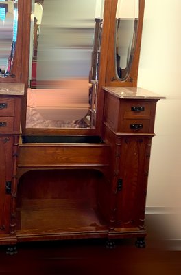 Art Deco Dressing Table with Mirror and Drawers, 1920s-GEL-734325