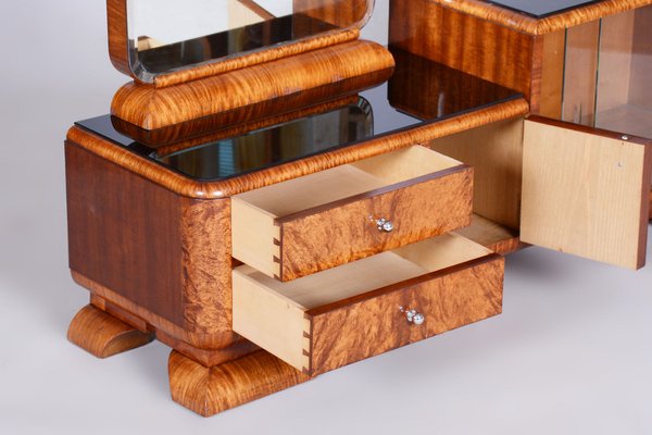 Art Deco Dressing Table with Mirror in Rosewood & Walnut Veneer, France, 1920s-WHY-1705598