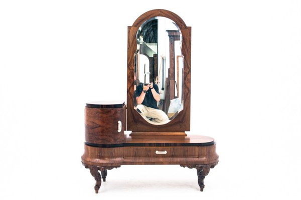 Art Deco Dressing Table with Mirror, Italy, 1920s-BXB-1773418