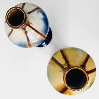 Art Deco Drip Glaze Ceramic Vases from Thulin, 1890s, Set of 2-BMU-2004595