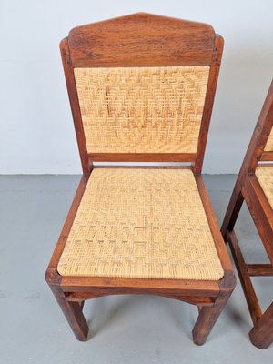 Art Deco Dutch Haagse School Oak Rattan Chair, 1930s, Set of 2-AXJ-2022476