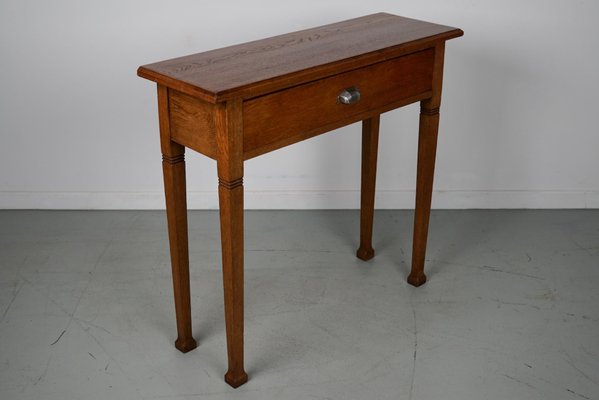 Art Deco Dutch Oak Side Table, 1920s-XO-1818829