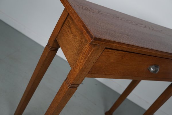 Art Deco Dutch Oak Side Table, 1920s-XO-1818829