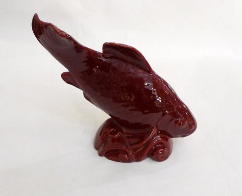 Art Deco Earthenware Fish Sculpture from Saint-Clément France, 1930s-1940s-RNR-2043343