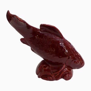 Art Deco Earthenware Fish Sculpture from Saint-Clément France, 1930s-1940s-RNR-2043343