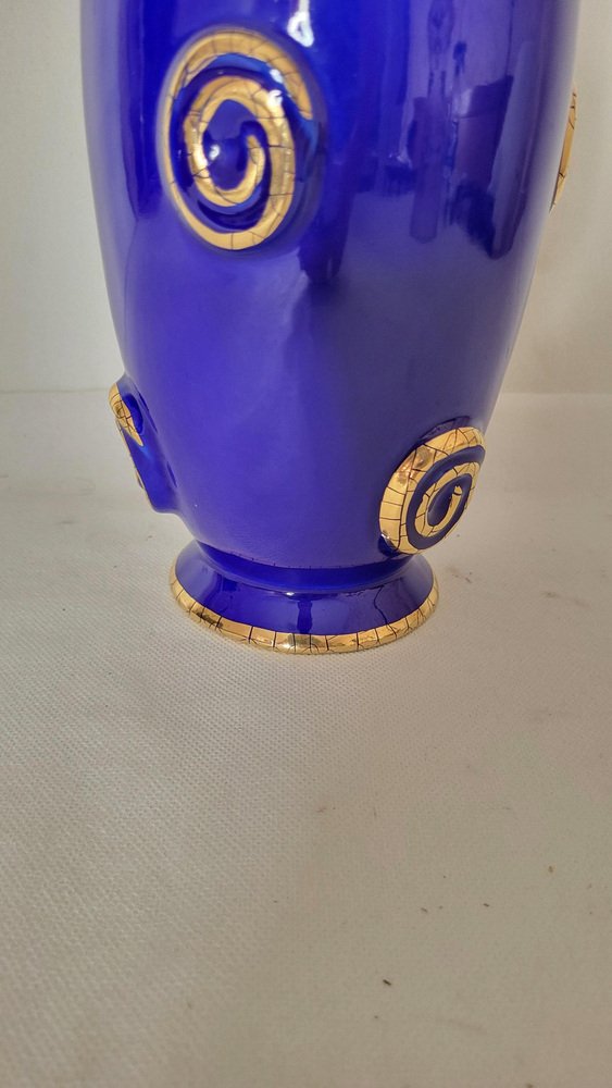 Art Deco Earthenware Vase from Longwy, 1930s