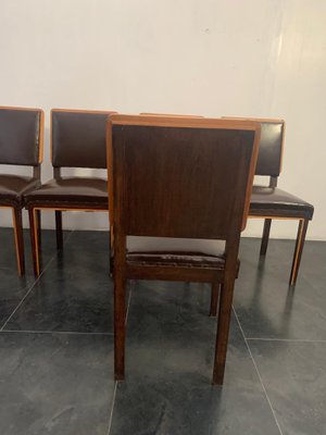 Art Deco Elm, Maple & Leatherette Dining Chairs, 1940s, Set of 6-IJR-842587