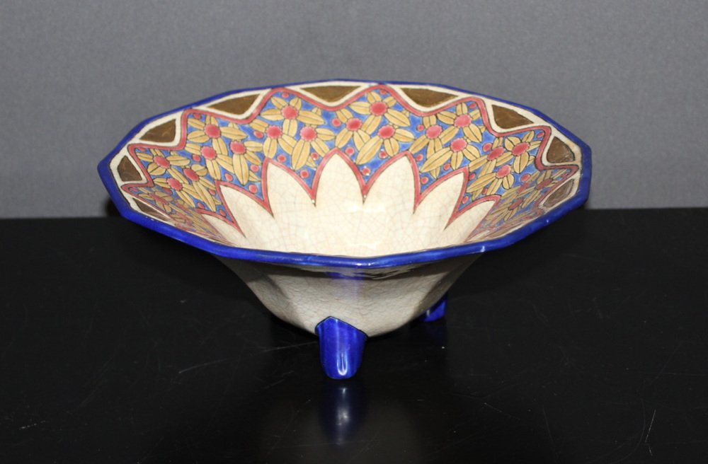 Art Deco Enamel Bowl from Longwy