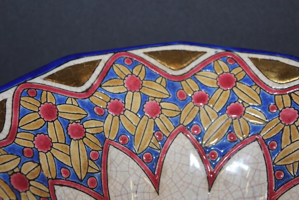 Art Deco Enamel Bowl from Longwy