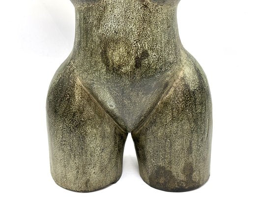 Art Deco Female Torso Sculpture, 1920s, Carved Wood-ZCY-1746165