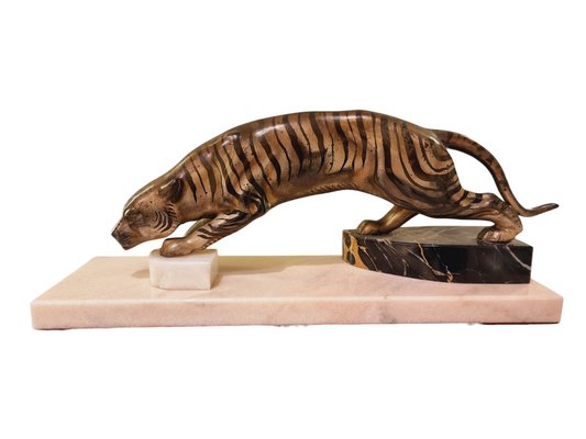 Art Deco Figure Pouncing Tiger, 1920s-SAK-1811276