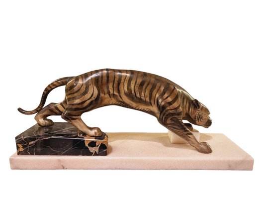 Art Deco Figure Pouncing Tiger, 1920s-SAK-1811276