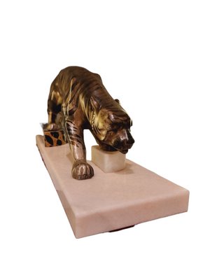 Art Deco Figure Pouncing Tiger, 1920s-SAK-1811276