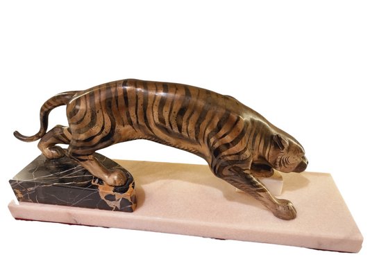 Art Deco Figure Pouncing Tiger, 1920s-SAK-1811276