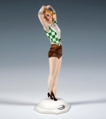 Art Deco Figurine Lady with a Heart attributed to Stephan Dakon for Goldscheider, 1939-EMT-1818046