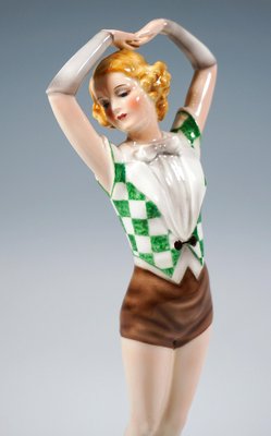 Art Deco Figurine Lady with a Heart attributed to Stephan Dakon for Goldscheider, 1939-EMT-1818046