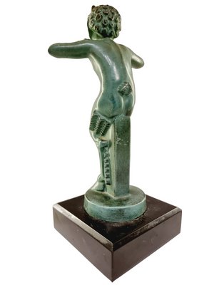 Art Deco Figurine of a Faun Playing the Flute by Max Le Verrier, 1930s-SAK-1814487