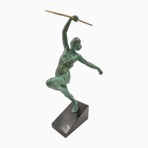 Art Deco Figurine of Amazon Woman Hunting by Fayral for Max Le Verrier, France, 1920s-SAK-1797321