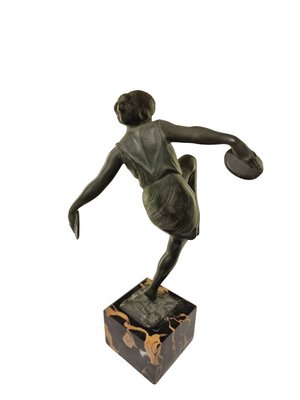 Art Deco Figurine of Dancing Woman with Cymbals by Fayral for Verrier, 1920s-SAK-1814449