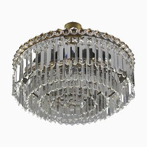 Art Deco Five-Tiered Three-Light Crystal Glass and Brass Chandelier-KEG-1093005