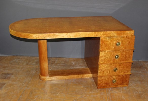 Art Deco Flat Desk in Norwegian Birch, 1930s-BCR-1389583