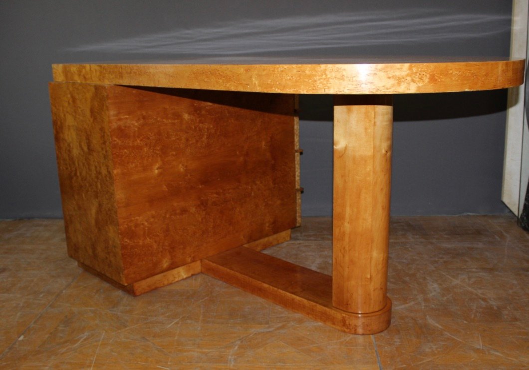 Art Deco Flat Desk in Norwegian Birch, 1930s