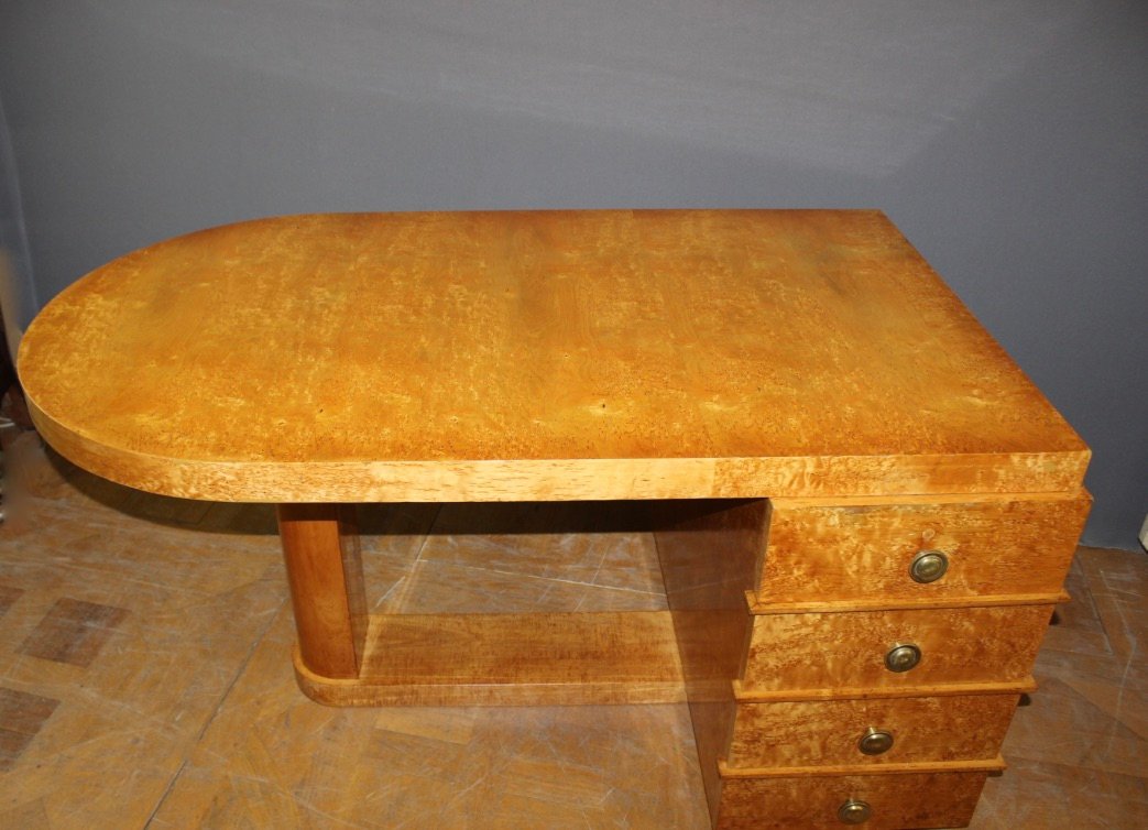 Art Deco Flat Desk in Norwegian Birch, 1930s