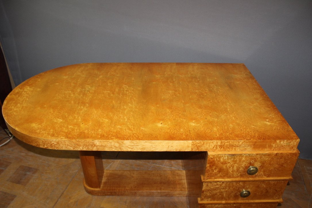 Art Deco Flat Desk in Norwegian Birch, 1930s