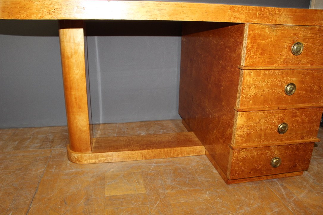 Art Deco Flat Desk in Norwegian Birch, 1930s