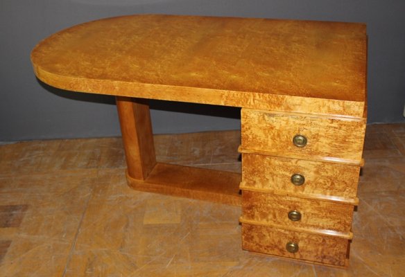 Art Deco Flat Desk in Norwegian Birch, 1930s-BCR-1389583