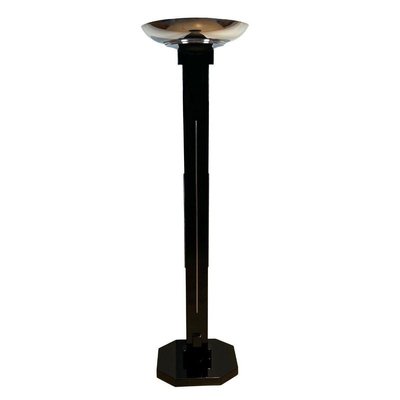 Art Deco Floor Lamp, Black Lacquer and Chrome, France circa 1930-NNB-1137487