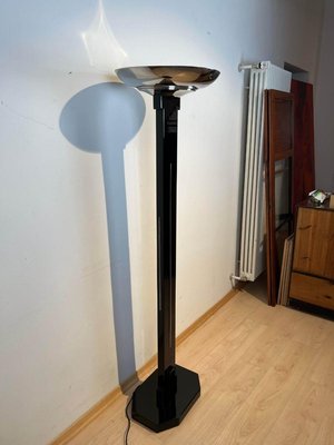 Art Deco Floor Lamp, Black Lacquer and Chrome, France circa 1930-NNB-1137487