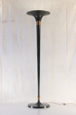 Art Deco Floor Lamp in Patinated Massive Brass, 1930s-WEQ-1138547