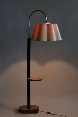 Art Deco Floor Lamp in Walnut and Oak attributed to Jindřich Halabala for Up Závody, Former Czechoslovakia, 1930s-WHY-1705980