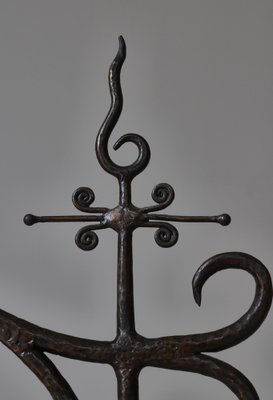 Art Deco Floor Lamp in Wrought Iron, 1930s-WRF-1808264