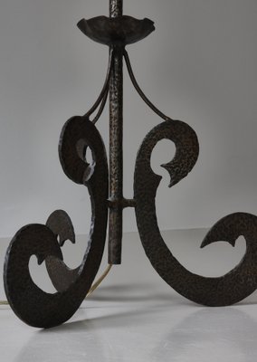 Art Deco Floor Lamp in Wrought Iron, 1930s-WRF-1808264