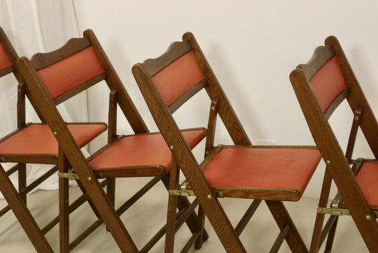 Art Deco Folding Chairs, 1950s, Set of 4