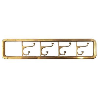 Art Deco Folding Rack with Four Bronze Hooks, 1930s-ODB-1811083