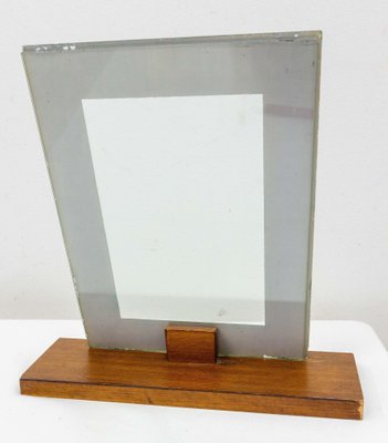 Art Deco French Beech Beveled Standing Photo Mirror, 1930s-RIU-1420991