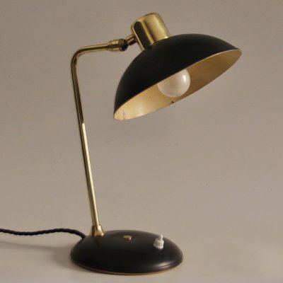 Art Deco French Black and Gold Desk Lamp, 1950s-SY-1100960