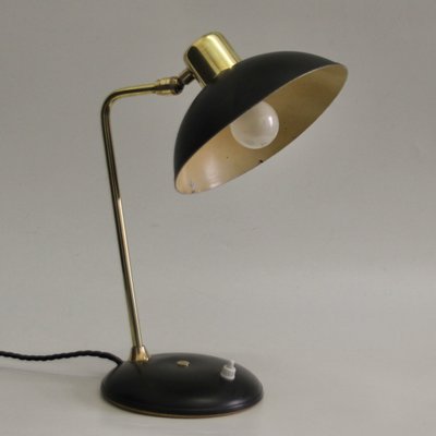 Art Deco French Black and Gold Desk Lamp, 1950s-SY-1100960