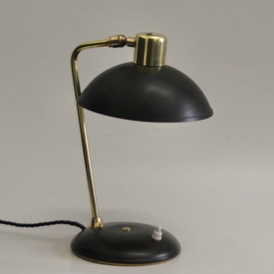 Art Deco French Black and Gold Desk Lamp, 1950s-SY-1100960