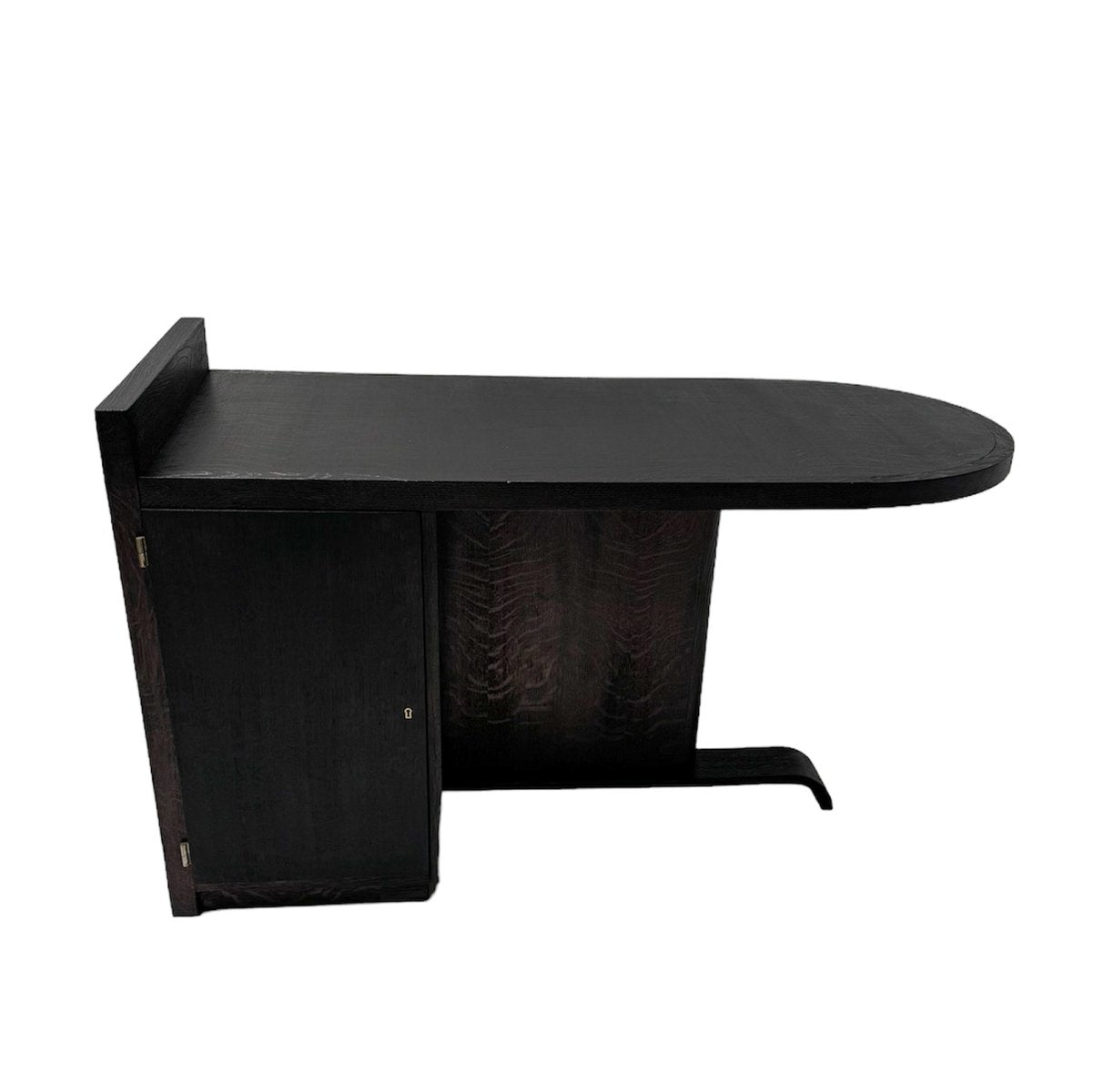 Art Deco French Black Lacquered Oak Partners Desk, 1930s